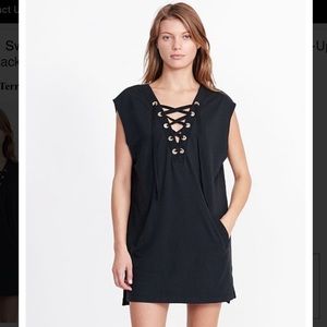 Ralph Lauren French Terry lace up beach cover up